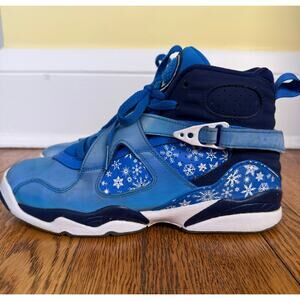 Nike Boys' Retro Blue Snowflake Jordans Size 7 Big Kid